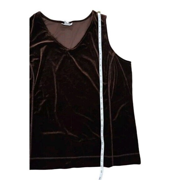 Avenue Sleeveless Blouse Brown Velvet Womens Size 18/20 - Picture 3 of 6